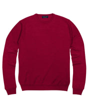 100% Pure Merino Wool Zegna Baruffa Crewneck Sweater - Red - Wilkes & Riley, LLC