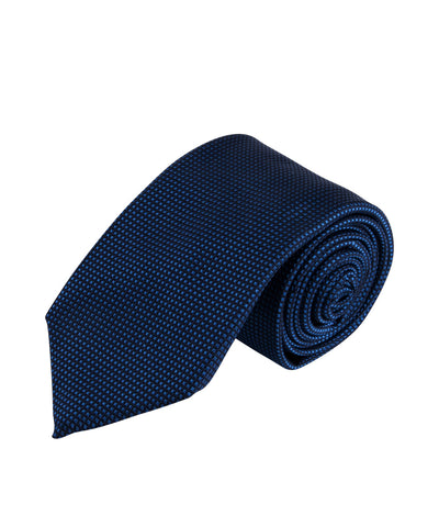 Blue Textured Solid Tie (Long)