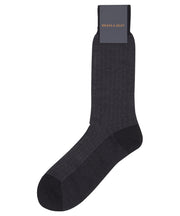 Black Herringbone Mid Calf Zegna Baruffa Merino Wool - Wilkes & Riley, LLC