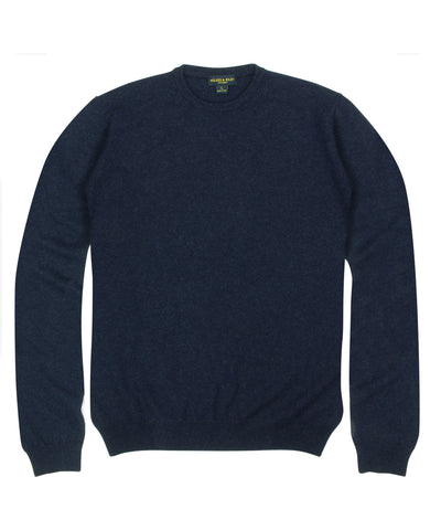 100% Cashmere Crewneck Sweater w/ Loro Piana Yarn - Navy