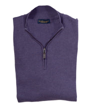 Ultra - fine Zegna Baruffa Half - Zip Merino Wool Sweater - Plum - Wilkes & Riley, LLC