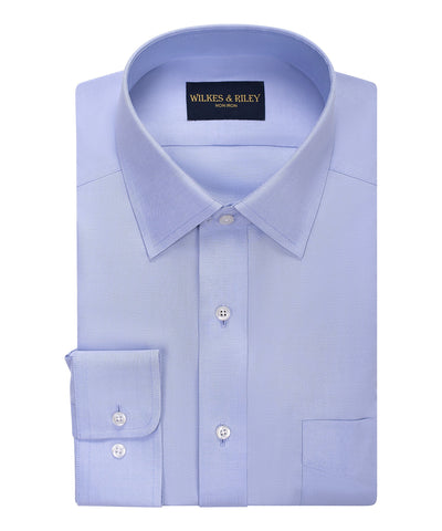 Blue Pinpoint Oxford Non-Iron Dress Shirt - Spread Collar
