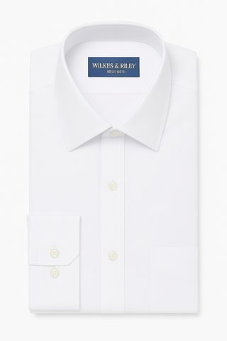 Classic Fit White Spread Collar Supima® Cotton Non-Iron Pinpoint Oxford Dress Shirt
