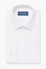 Classic Fit White Spread Collar Supima® Cotton Non-Iron Pinpoint Oxford Dress Shirt