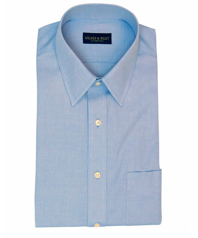 Blue Pinpoint Oxford Non-Iron Dress Shirt - Point Collar