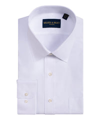 White Pinpoint Oxford Non-Iron Dress Shirt - Spread Collar