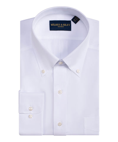 White Pinpoint Oxford Non-Iron Dress Shirt - Button-Down