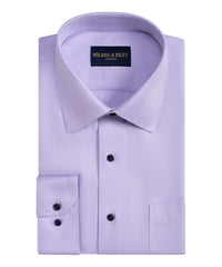 Lavender Spread Collar Non-Iron Herringbone Dress Shirt