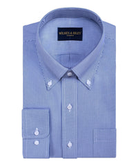 Blue Pinpoint Oxford  Fine Line Non-Iron Dress Shirt - Button-Down
