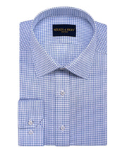 Sky Oxford Check Spread Collar Non-Iron Dress Shirt