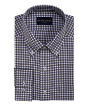 Green/Blue Twill Check Button-Down Collar Non-Iron Sport Shirt