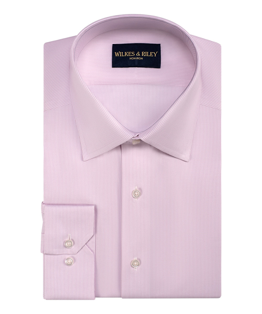 Wilkes & Riley Pink Twill Stripe Spread Collar