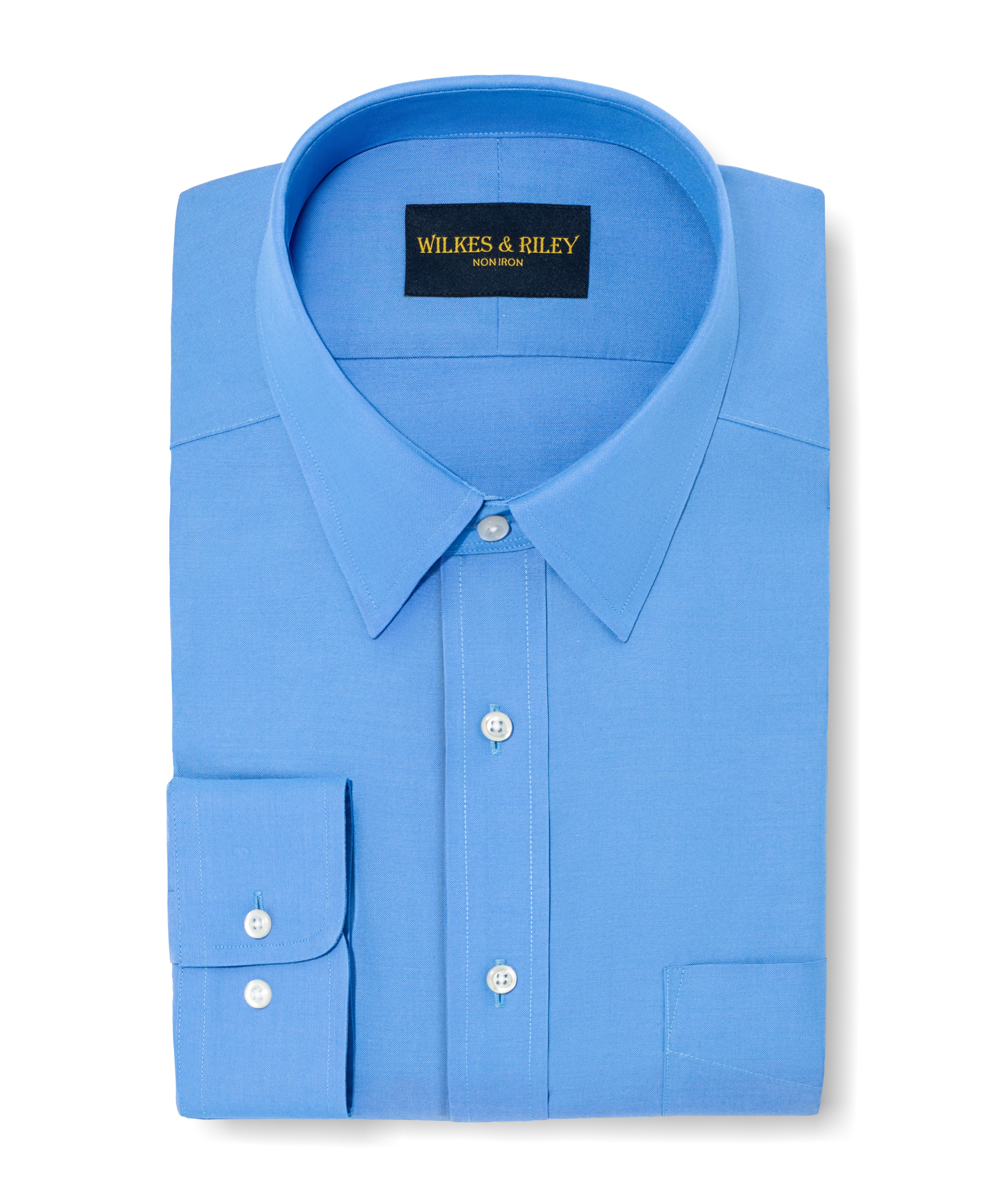 Royal Blue Pinpoint Oxford Non-Iron Dress Shirt - Point Collar