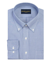 Blue Pinpoint Oxford Fine Line Non - Iron Dress Shirt - Button - Down - Wilkes & Riley, LLC