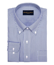 British Navy Pinpoint Oxford Fine Line Non - Iron Dress Shirt - Button - Down - Wilkes & Riley, LLC