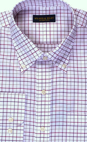 Classic Fit Multi Check Twill Check Button - Down Collar Non - Iron Sport Shirt - Wilkes & Riley, LLC