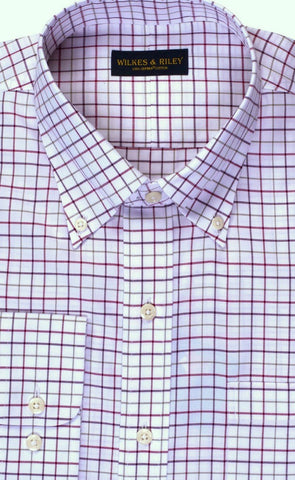 Classic Fit Multi Check Twill Check Button-Down Collar Non-Iron Sport Shirt