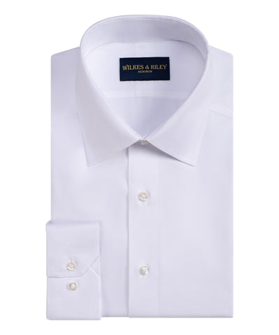 Classic Fit White Spread Collar Non-Iron Queens Oxford Dress Shirt