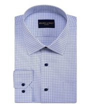 Double Tonal Grid Spread Collar Non - Iron Dress Shirt - Wilkes & Riley, LLC
