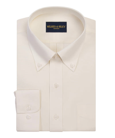 Ecru  Non-Iron Pinpoint Oxford Dress Shirt - Button-Down