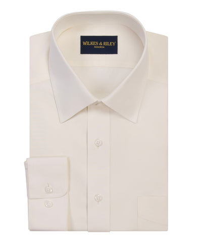 Ecru  Non-Iron Pinpoint Oxford Dress Shirt - Spread Collar