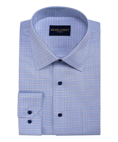 Framed Houndstooth Spread Collar Non-Iron Dress Shirt