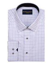 Grey Plaid Contrast Trim Dress Shirt - Wilkes & Riley, LLC