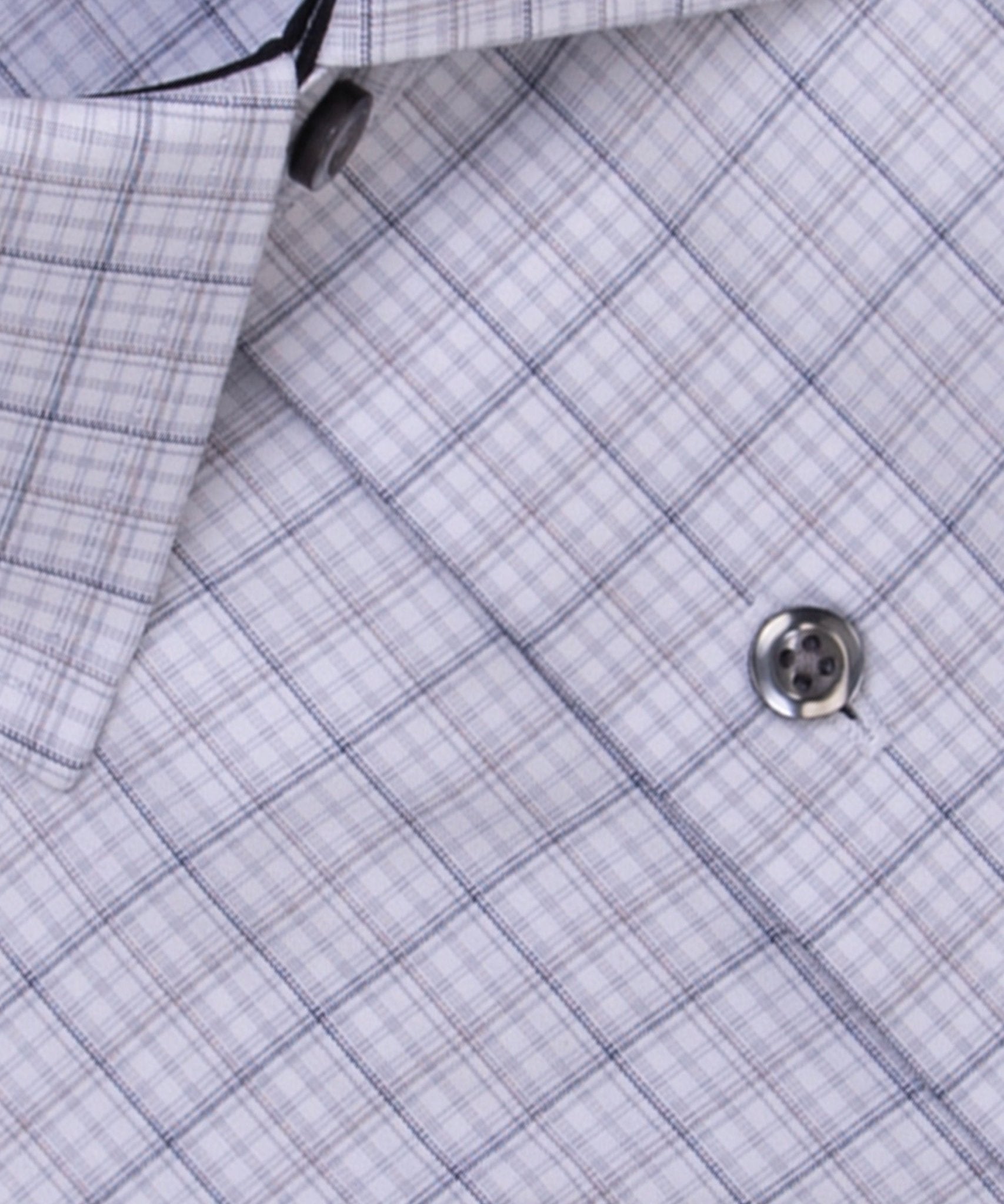 Grey Plaid Contrast Trim Dress Shirt - Wilkes & Riley, LLC