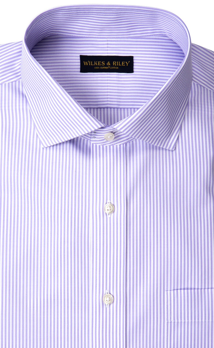 Wilkes & Riley Lavender Bengal Spread Collar