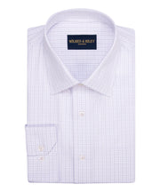 Lavender / Grey Check Spread Collar Non - Iron Dress Shirt - Wilkes & Riley, LLC