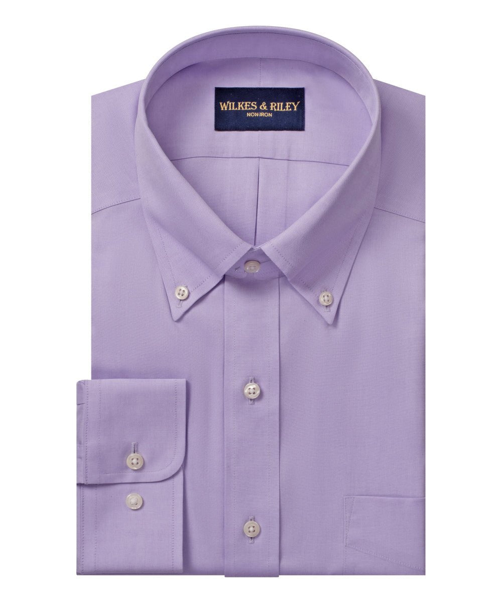 Lavender Pinpoint Oxford Non - Iron Dress Shirt - Button - Down - Wilkes & Riley, LLC