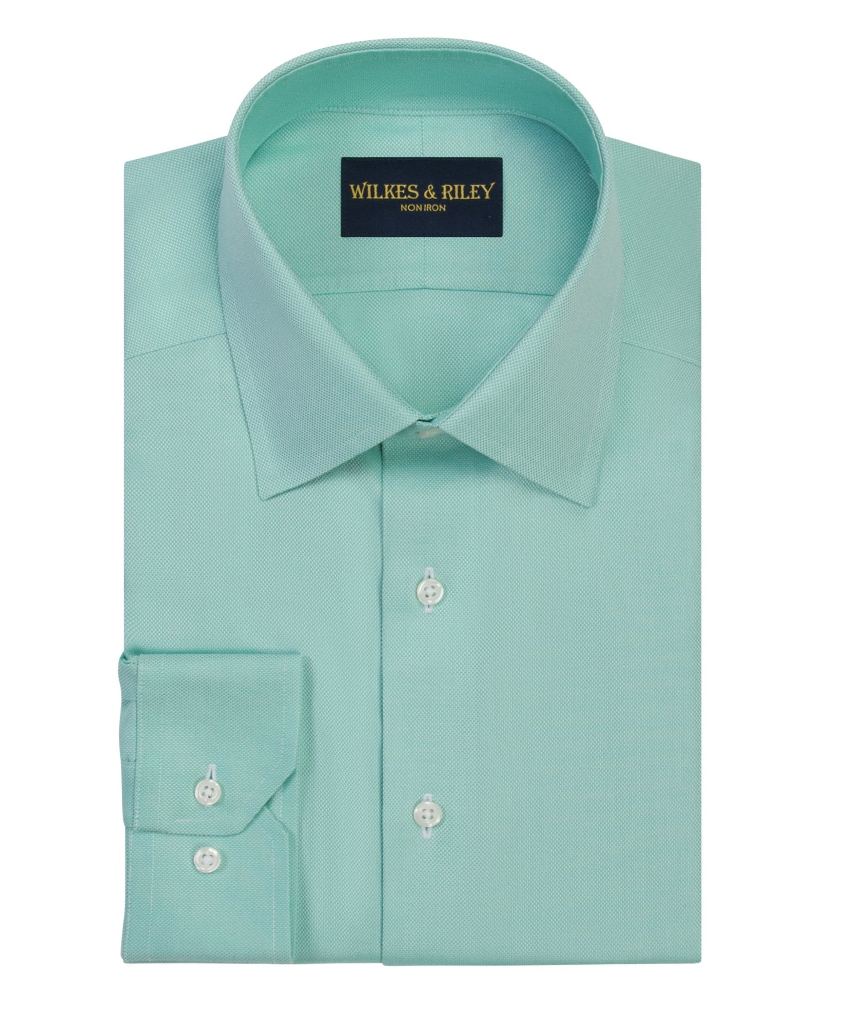 Mint Non - Iron Queens Oxford Dress Shirt - Spread Collar - Wilkes & Riley, LLC