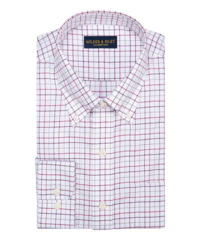 Multi Check Twill Check Button-Down Collar Non-Iron Sport Shirt