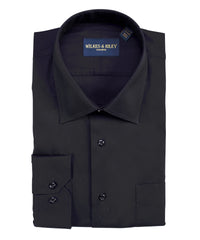 Classic Fit Black Spread Collar Non-Iron Dress Shirt