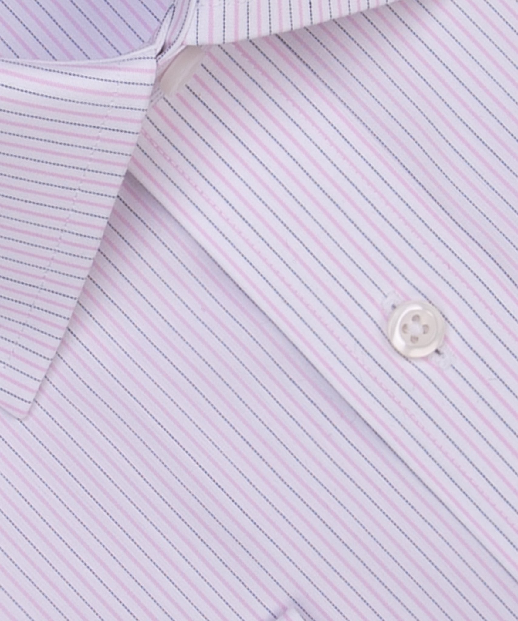 Pink / Navy Stripe Spread Collar Non - Iron Dress Shirt - Wilkes & Riley, LLC