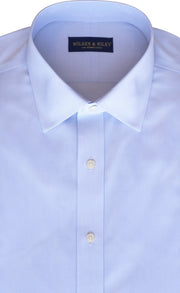 Regular Fit Light Blue Tonal Stripe Spread Collar Supima® Cotton Broadcloth Non - Iron Dress Shirt (B/T) - Wilkes & Riley, LLC