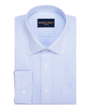 Sky Mini - check Spread Collar Non - Iron Broadcloth Dress Shirt - Wilkes & Riley, LLC