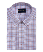 Burg / Sky Plaid Button-Down Collar Non-Iron Sport Shirt
