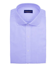 Regular Fit Purple Stripe English Spread Collar Supima® Cotton Non-Iron Twill Dress Shirt