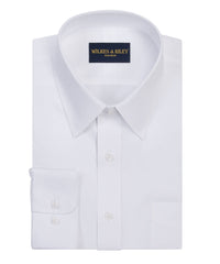 White Pinpoint Oxford Non - Iron Dress Shirt - Point Collar - Wilkes & Riley, LLC
