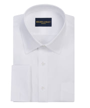 White Pinpoint Oxford Non - Iron Dress Shirt - Spread Collar French Cuff - Wilkes & Riley, LLC