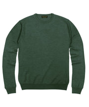 100% Pure Merino Wool Zegna Baruffa Crewneck Sweater - Hunter - Wilkes & Riley, LLC