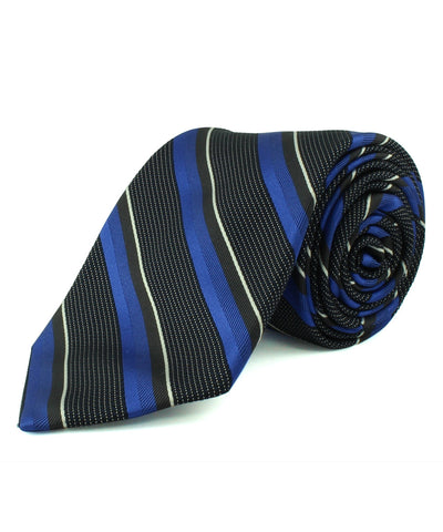 Blue/Grey Textured Multi Stripe Tie