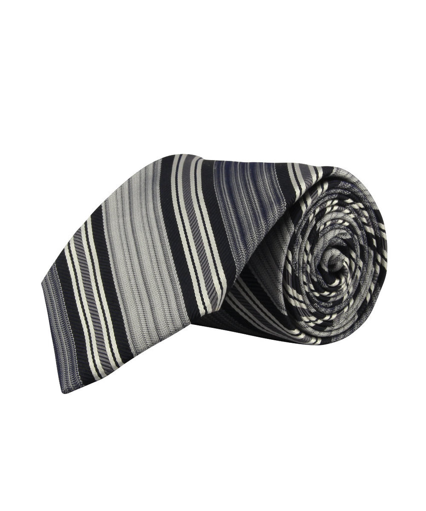 Black/Grey Corded Stripe Tie