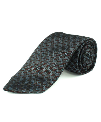 Burgundy Diamond Geometric Tie