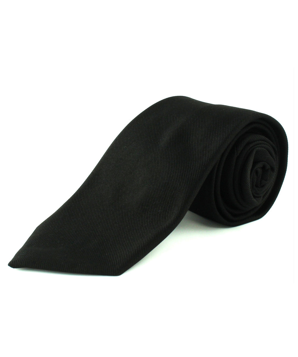 Black Solid Twill Tie