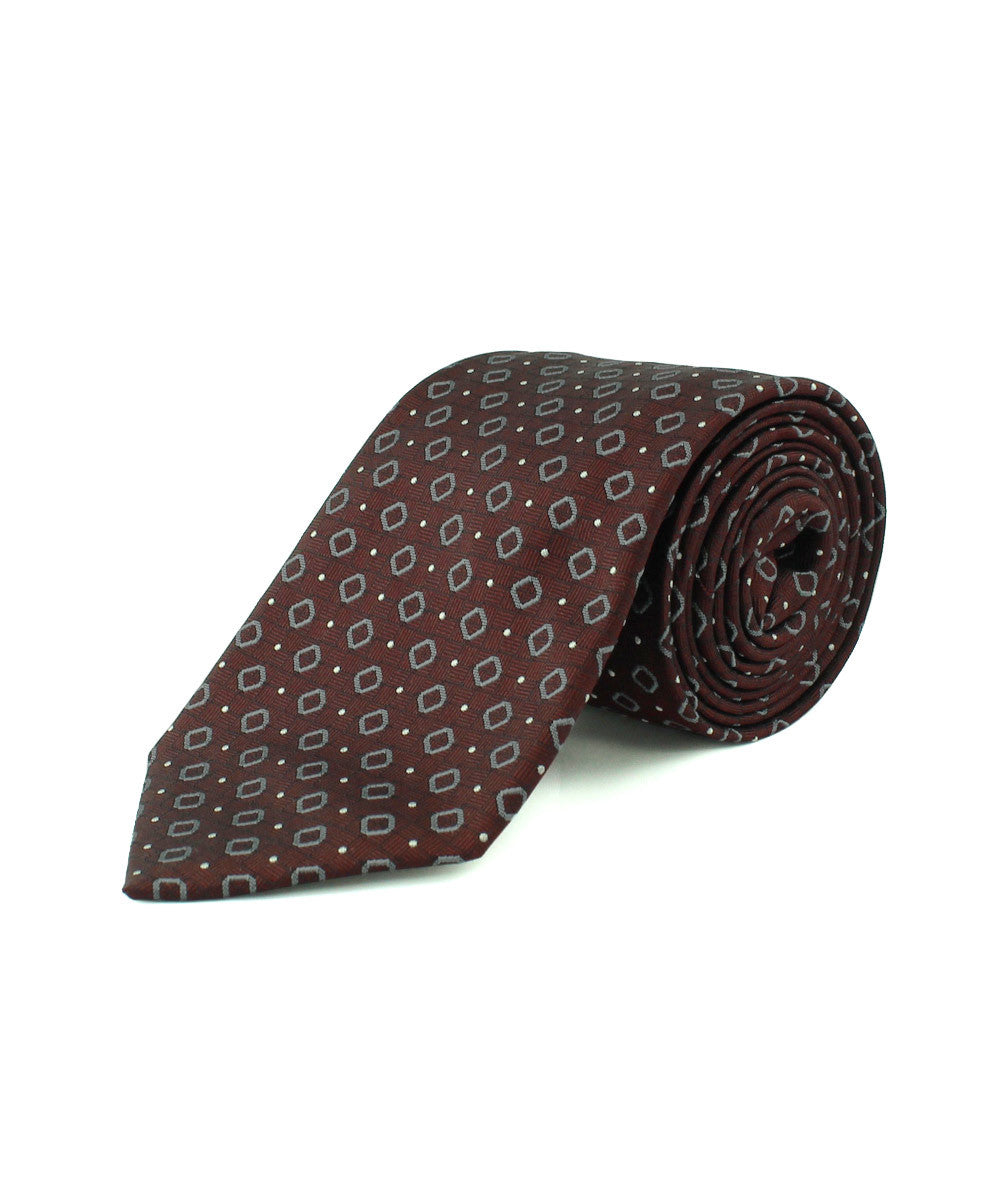 Burgundy Diamond Neat Tie