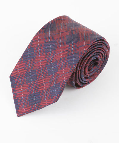 Burgundy Diamond Plaid Tie