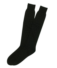 Black Square Dots Merino wool Over The Calf Sock