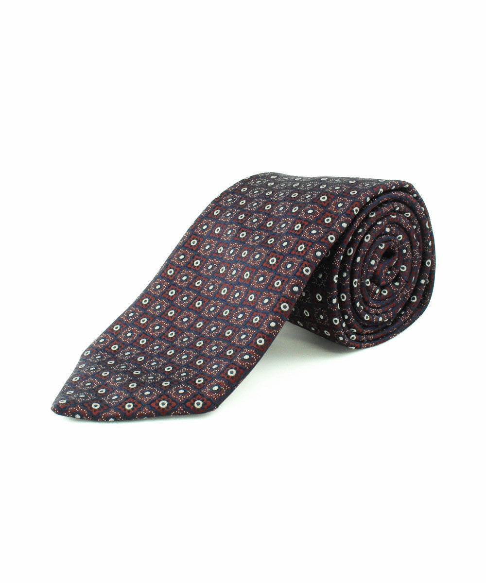 Burgundy Small Alternating Neat Tie